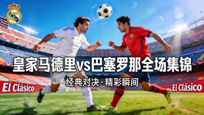 皇家马德里对阵巴塞罗那全场集锦视频封面图